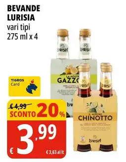 Tigros Bevande LURISIA offerta