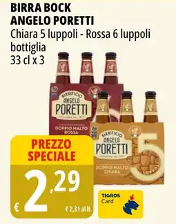 Tigros Birra bock ANGELO PORETTI offerta