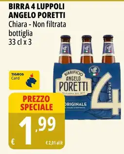 Tigros Birra 4 luppoli ANGELO PORETTI offerta