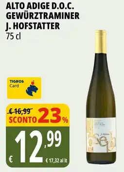 Tigros Alto adige d.o.c. gewürztraminer J. HOFSTATTER offerta