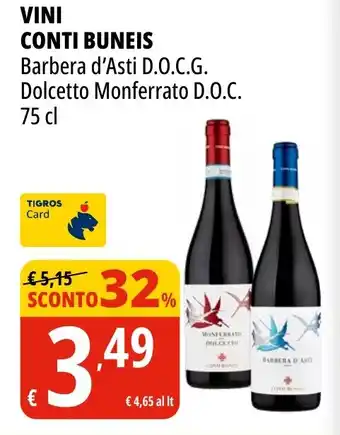 Tigros Vini CONTI BUNEIS offerta