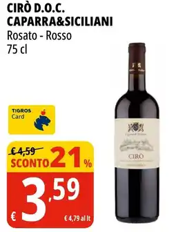 Tigros Cirò d.o.c. CAPARRA&SICILIANI offerta