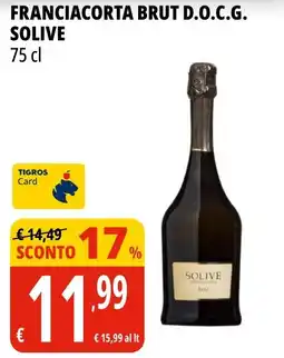 Tigros Franciacorta brut d.o.c.g. SOLIVE offerta
