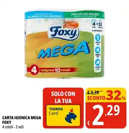 Tigros Carta igienica mega FOXY offerta