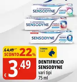 Tigros Dentifricio SENSODYNE offerta