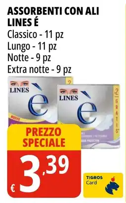 Tigros Assorbenti con ali LINES É offerta