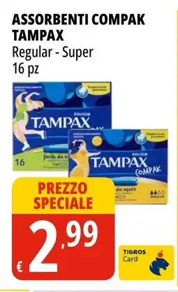 Tigros Assorbenti compak TAMPAX offerta