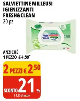 Tigros Salviettine milleusi igienizzanti FRESH&CLEAN offerta