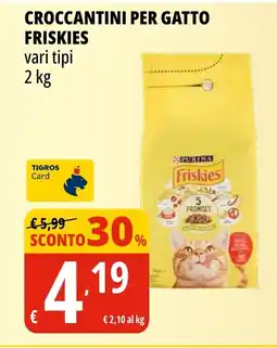 Tigros Croccantini per gatto FRISKIES vari tipi offerta