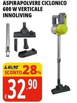 Tigros Aspirapolvere ciclonico 600 W verticale INNOLIVING offerta
