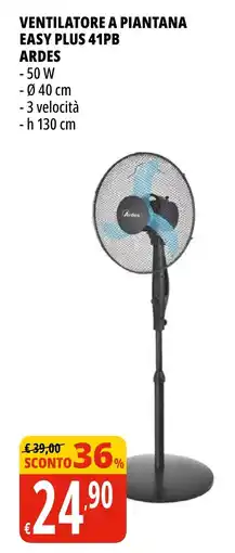 Tigros Ventilatore a piantana easy plus 41PB ARDES offerta