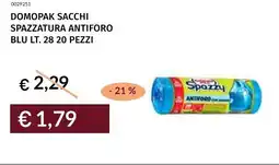Prezzemolo e Vitale Domopak sacchi spazzatura antiforo blu lt. 28 20 pezzi offerta