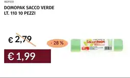 Prezzemolo e Vitale Domopak sacco verde lt. 110 10 pezzi offerta
