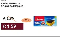 Prezzemolo e Vitale Vileda glitzi plus spugna da cucina x3 offerta