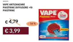 Prezzemolo e Vitale Vape antizanzare piastrine diffusore +10 piastrine offerta