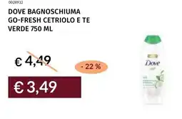 Prezzemolo e Vitale Dove bagnoschiuma go-fresh cetriolo e te verde offerta
