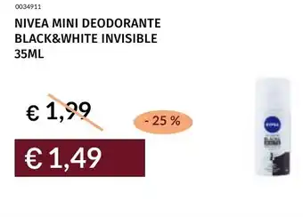 Prezzemolo e Vitale Nivea mini deodorante black&white invisible offerta