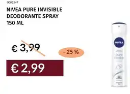 Prezzemolo e Vitale Nivea pure invisible deodorante spray offerta