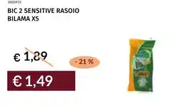 Prezzemolo e Vitale Bic 2 sensitive rasoio bilama x5 offerta