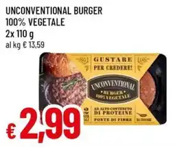 A&O Unconventional burger 100% vegetale offerta