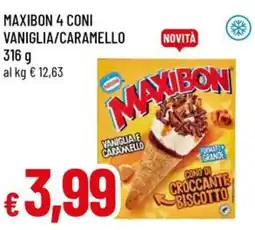 A&O Maxibon 4 coni vaniglia/caramello offerta
