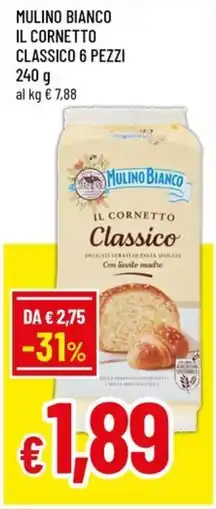 A&O Mulino bianco il cornetto classico 6 pezzi offerta