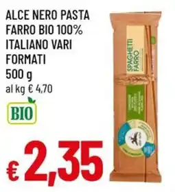 A&O Alce nero pasta farro bio 100% italiano vari formati offerta
