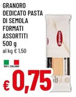 A&O Granoro dedicato pasta di semola formati assortiti offerta