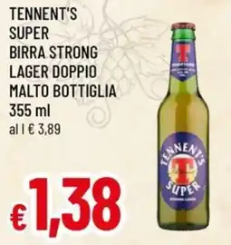 A&O Tennent's super birra strong lager doppio malto bottiglia offerta