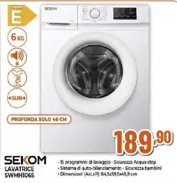 Extracoop Sekom lavatrice SWMH106S offerta