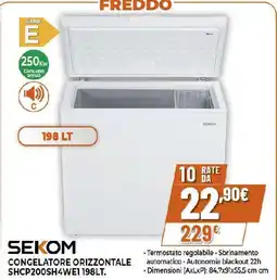 Extracoop Sekom congelatore orizzontale SHCP200SH4WE1 198LT. offerta