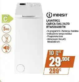 Extracoop Indesit lavatrice carica dall'alto BTWS50400ITN offerta