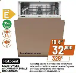 Extracoop Hotpoint lavastoviglie a scomparsa totale H2IHUD526AS offerta