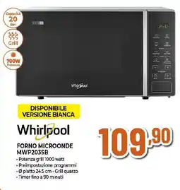 Extracoop Whirlpool forno microonde MWP203SB offerta