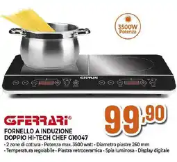 Extracoop GFERRARI Fornello a induzione doppio hi-tech CHEF G10047 offerta