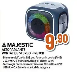 Extracoop I majestic altoparlante portatile stereo FIRE3CB offerta