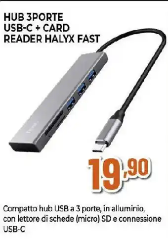 Extracoop Trust Hub 3porte usb-c + card reader halyx fast offerta