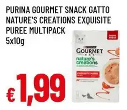A&O Purina gourmet snack gatto nature's creations exquisite puree multipack offerta