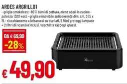 A&O ARDES ARGRILL01 -griglia smokeless offerta