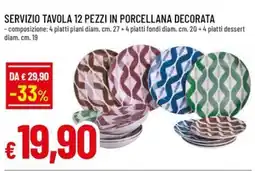 A&O Servizio tavola 12 pezzi in porcellana decorata offerta