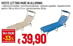 A&O Vieste lettino mare in alluminio offerta