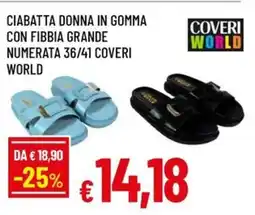 A&O Ciabatta donna in gomma con fibbia grande numerata 36/41 coveri world offerta