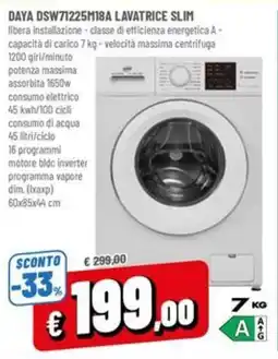 A&O Daya dsw71225m18a lavatrice slim offerta