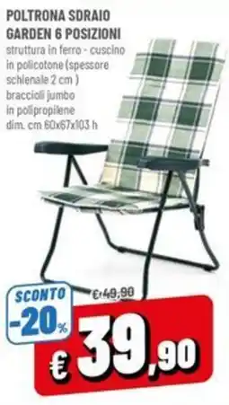 A&O Poltrona sdraio garden 6 posizioni offerta