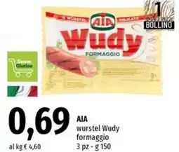 Famila AIA wurstel Wudy formaggio pz offerta
