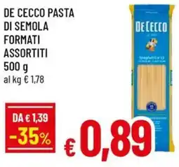 Famila De cecco pasta di semola formati assortiti offerta