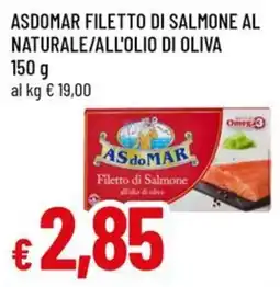 Famila Asdomar filetto di salmone al naturale/all'olio di oliva offerta
