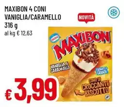 Famila Maxibon 4 coni vaniglia/caramello offerta