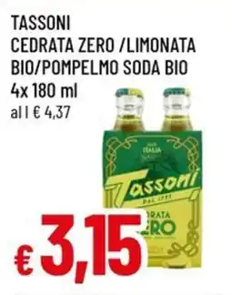 Famila Tassoni cedrata zero /limonata bio/pompelmo soda bio offerta
