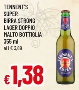 Famila Tennent's super birra strong lager doppio malto bottiglia offerta